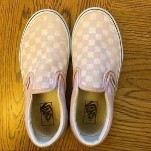 Pink checkered vans, girls size 1